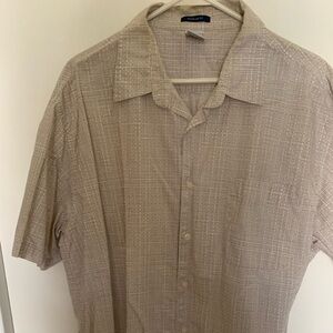 Old Navy brown pattern casual button down shirt size XL